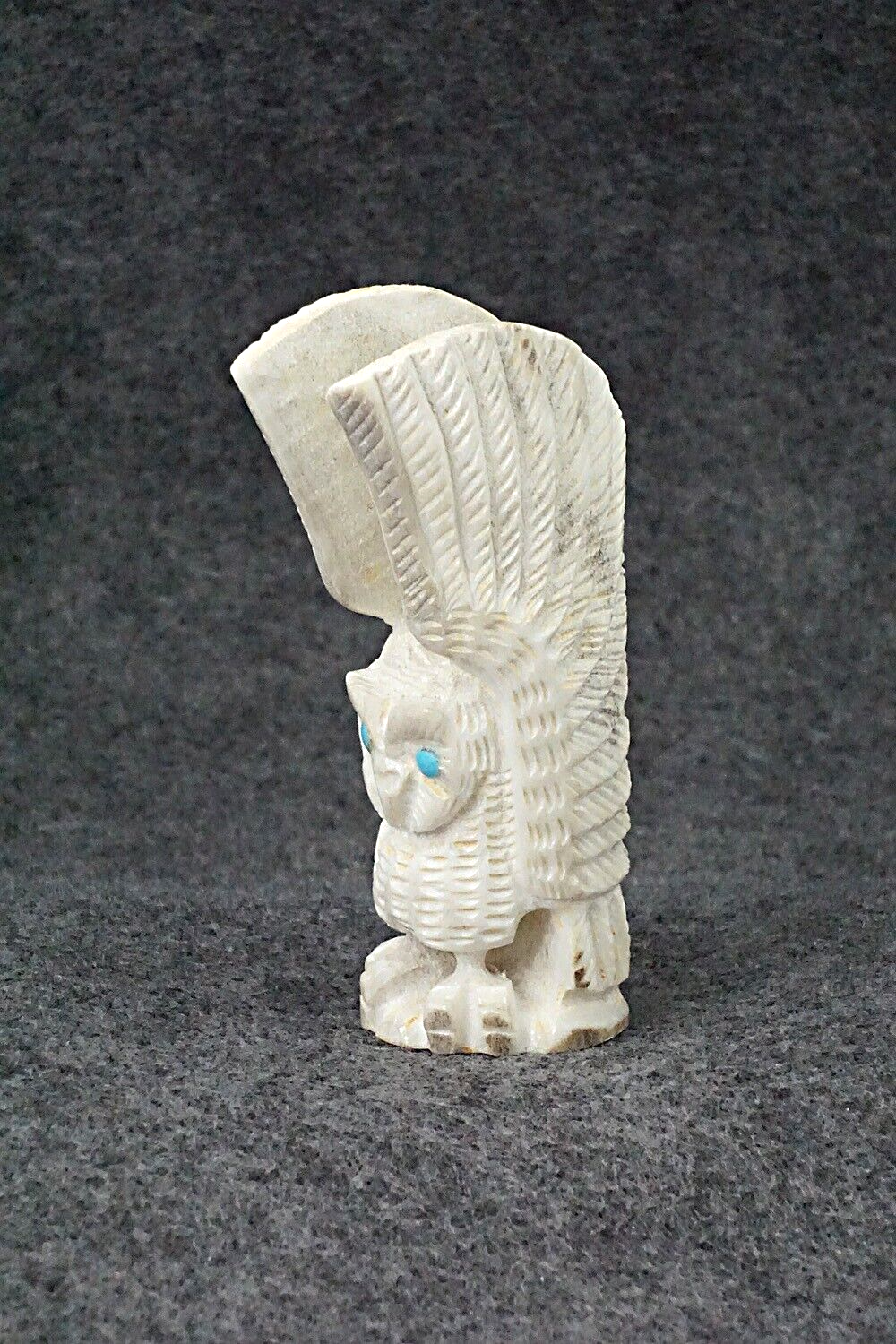 Owl Zuni Fetish Carving - Garrick Weeka