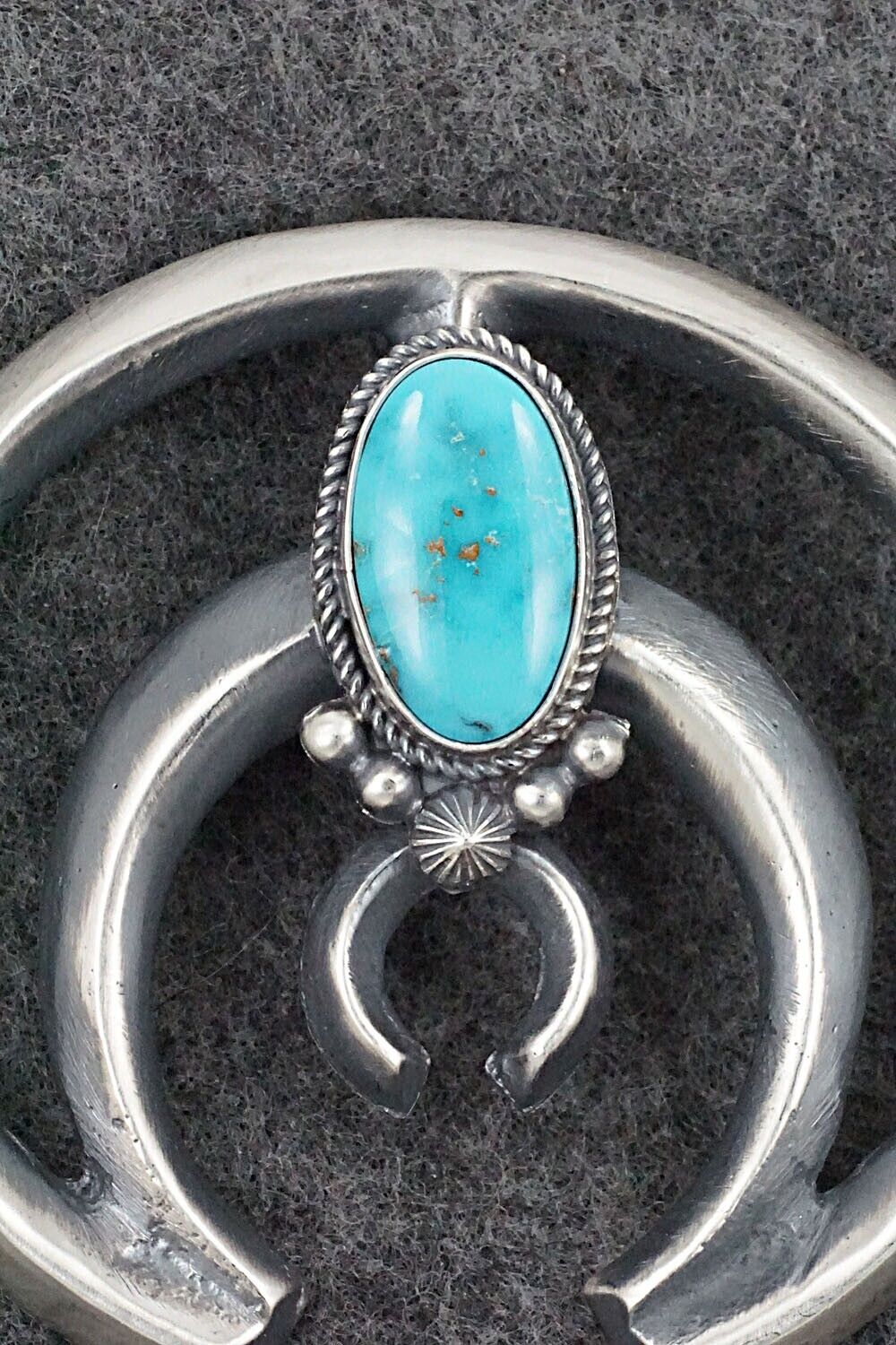 Turquoise & Sterling Silver Pendant - Harrison Bitsue