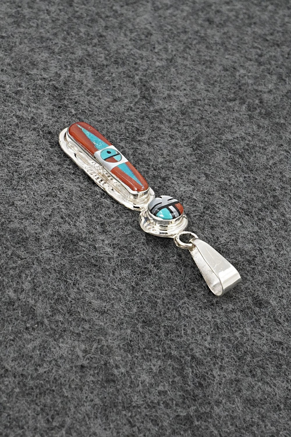 Multi Stone & Sterling Silver Pendant - Rayland Edaakie