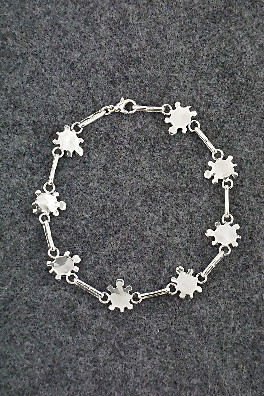Turquoise & Sterling Silver Link Bracelet - Rebecca Lalio