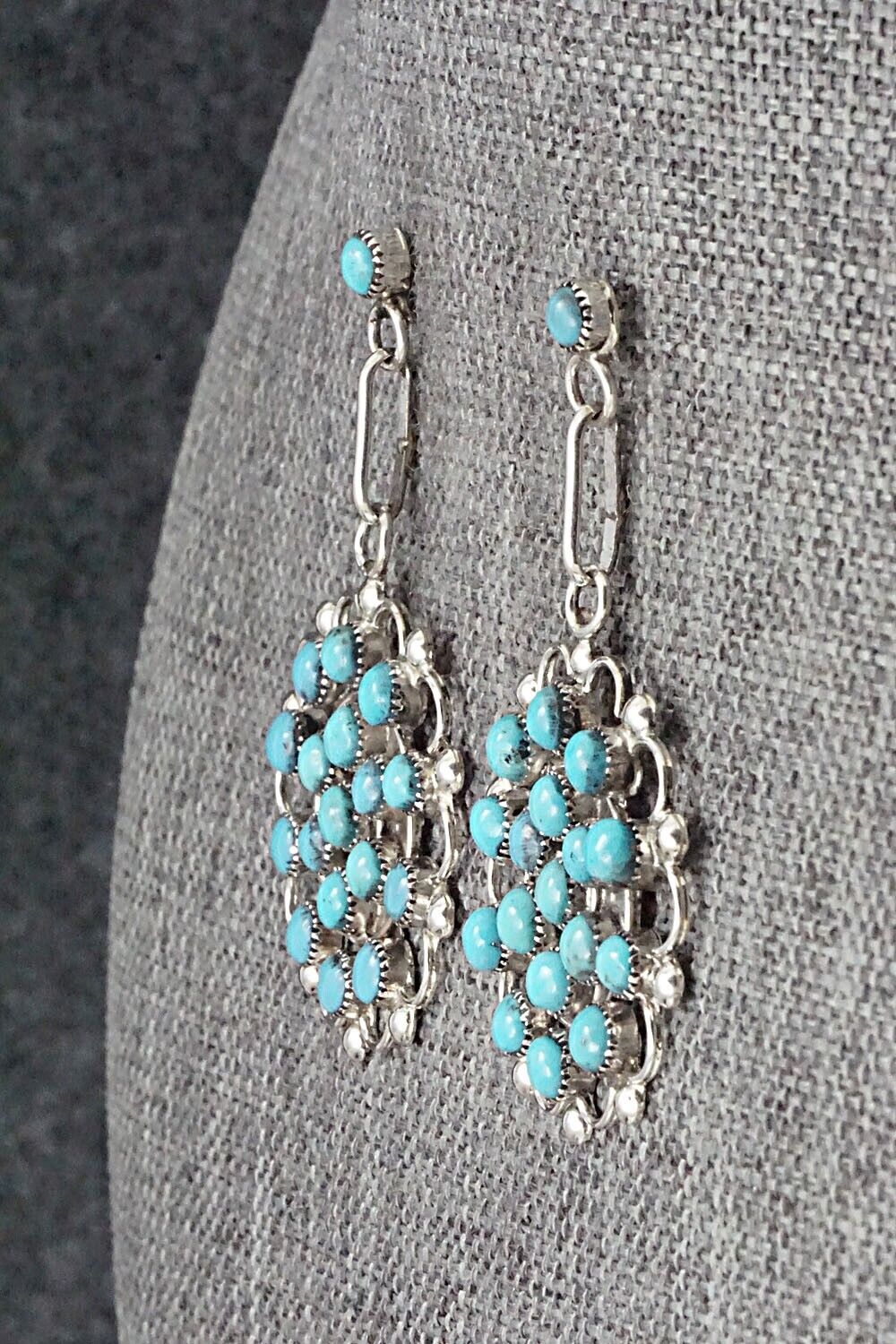 Turquoise & Sterling Silver Earrings - Yvette Kaamasee