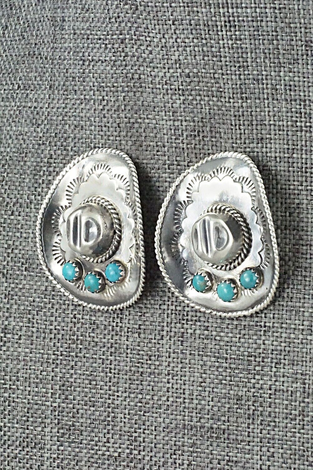 Turquoise & Sterling Silver Earrings - Bobby Platero