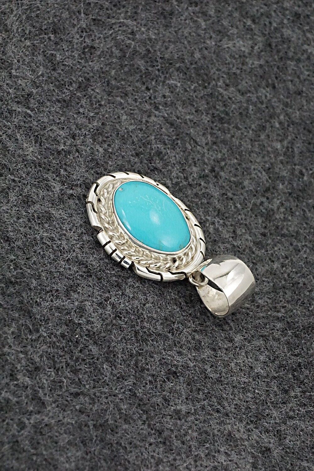 Turquoise & Sterling Silver Pendant - Johnny Frank