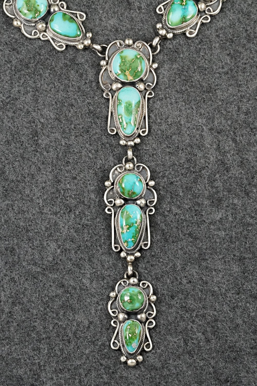 Turquoise & Sterling Silver Necklace and Earrings Set - Kathleen Livingston