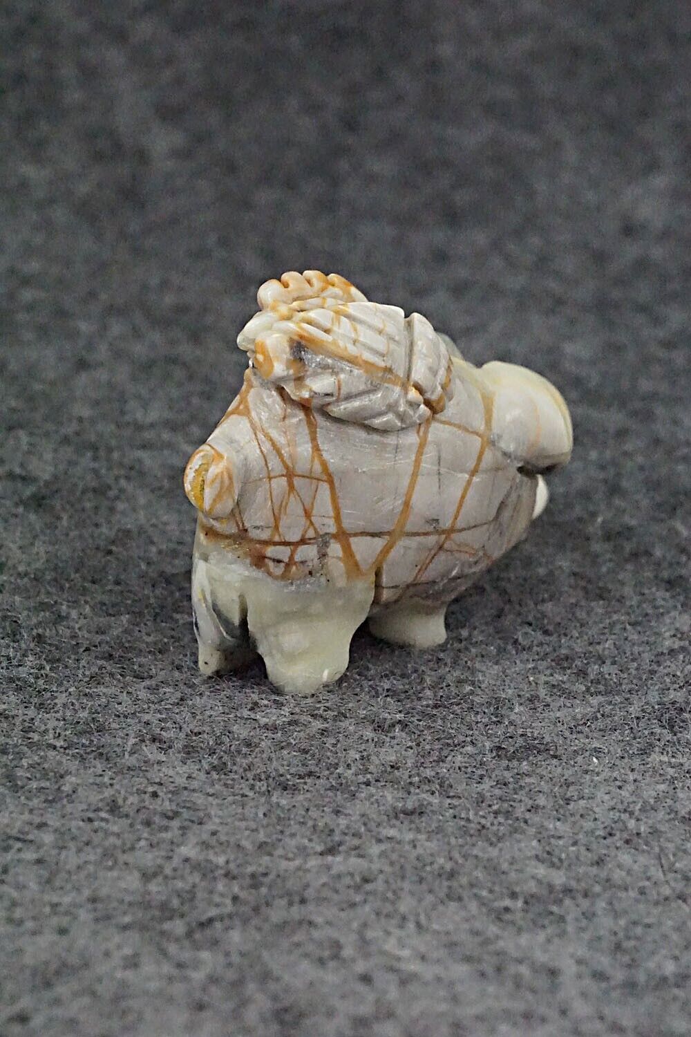 Pig With Wings Zuni Fetish Carving - Stanton Hanaweeka