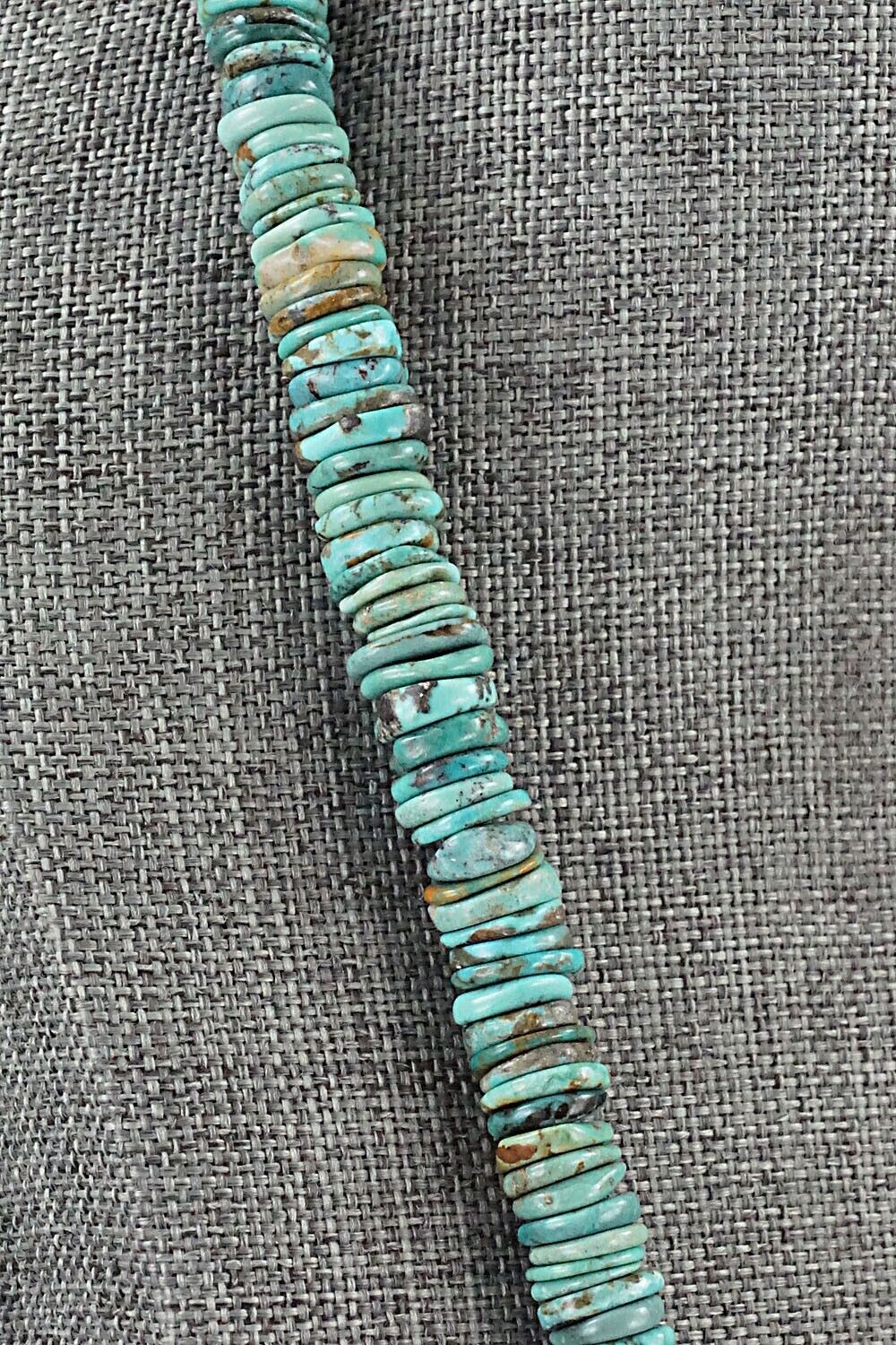 Turquoise & Sterling Silver Necklace 18" - Doreen Jake