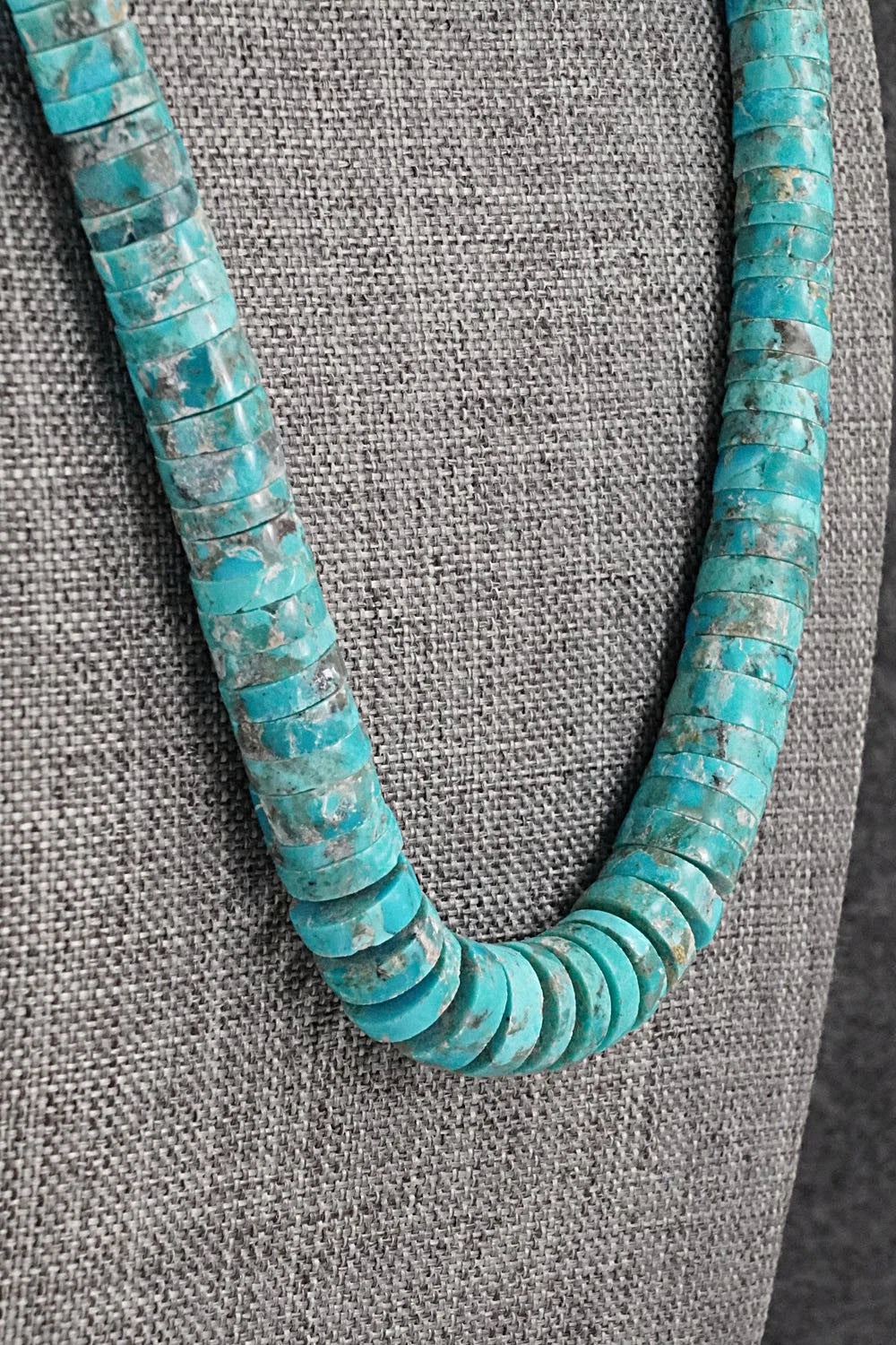 Turquoise & Sterling Silver Necklace 20" - Joe Garcia