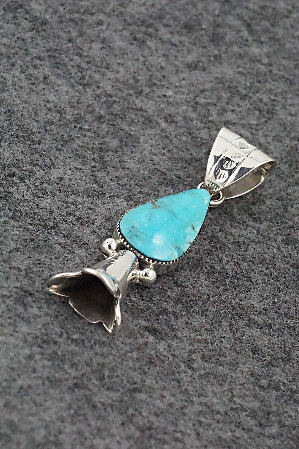 Turquoise & Sterling Silver Blossom Pendant - Dorothy Lee