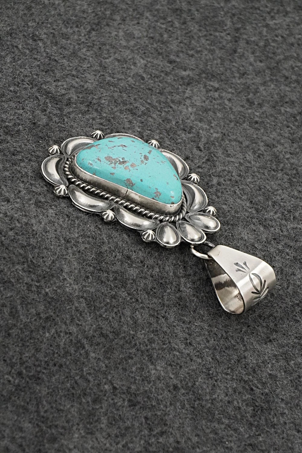 Turquoise & Sterling Silver Pendant - Raymond Delgarito