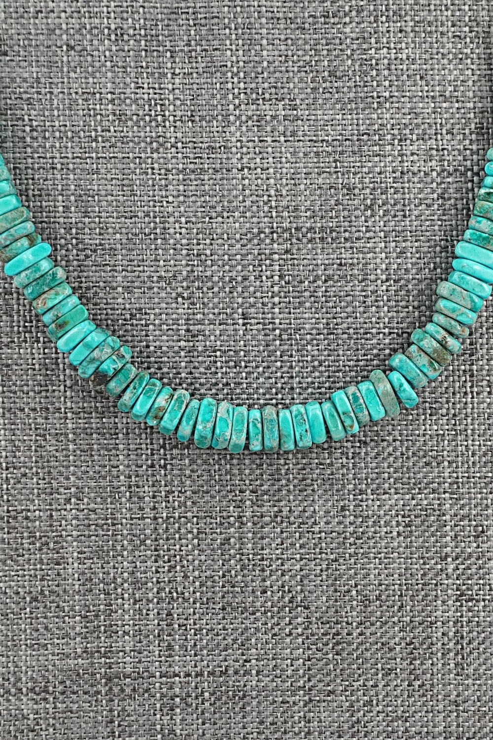 Turquoise & Sterling Silver Necklace 18" - Doreen Jake