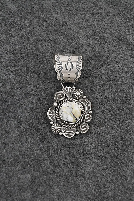 White Buffalo & Sterling Silver Pendant - Rosita Calladitto