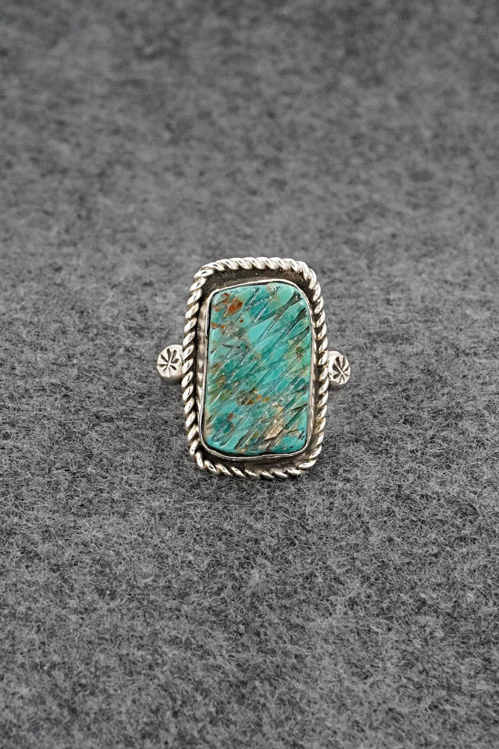 Turquoise & Sterling Silver Ring - Priscilla Reeder - Size 8