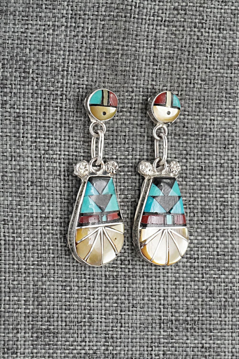 Multi Stone Inlay & Sterling Silver Earrings - Ola Eriacho