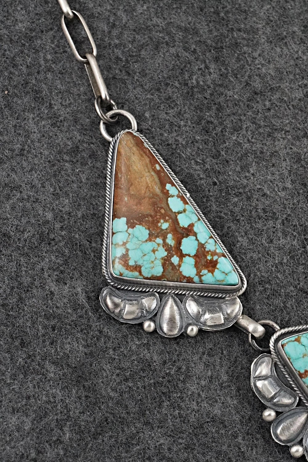 Turquoise & Sterling Silver Necklace and Earrings Set - Paul Livingston