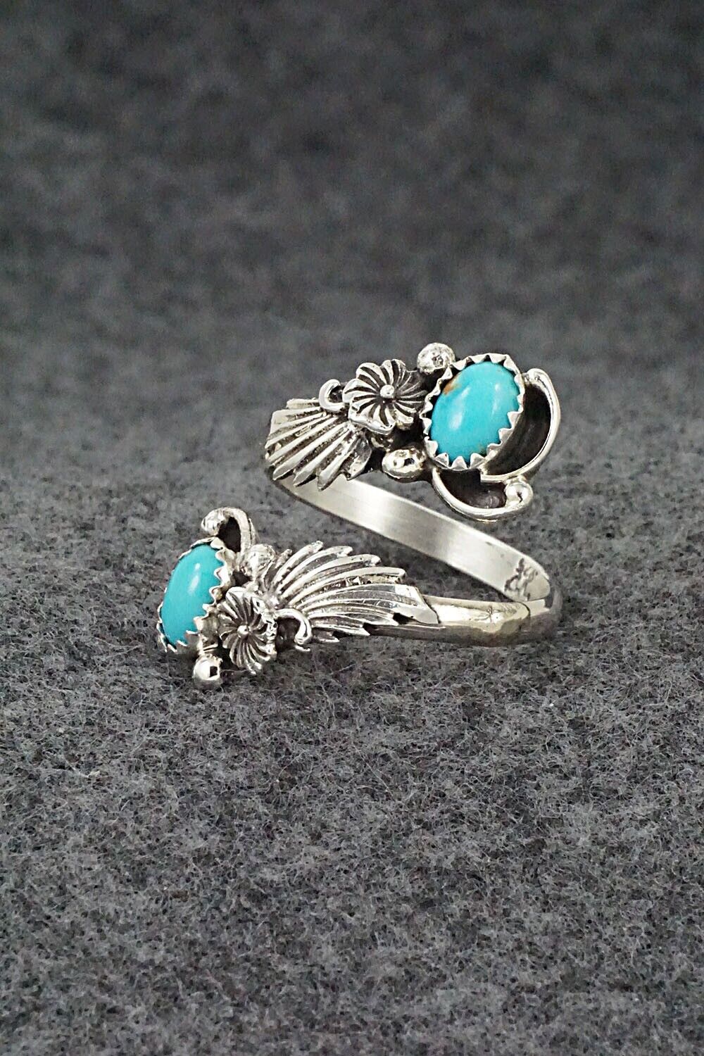 Turquoise & Sterling Silver Ring - Etta Belin - Size 8