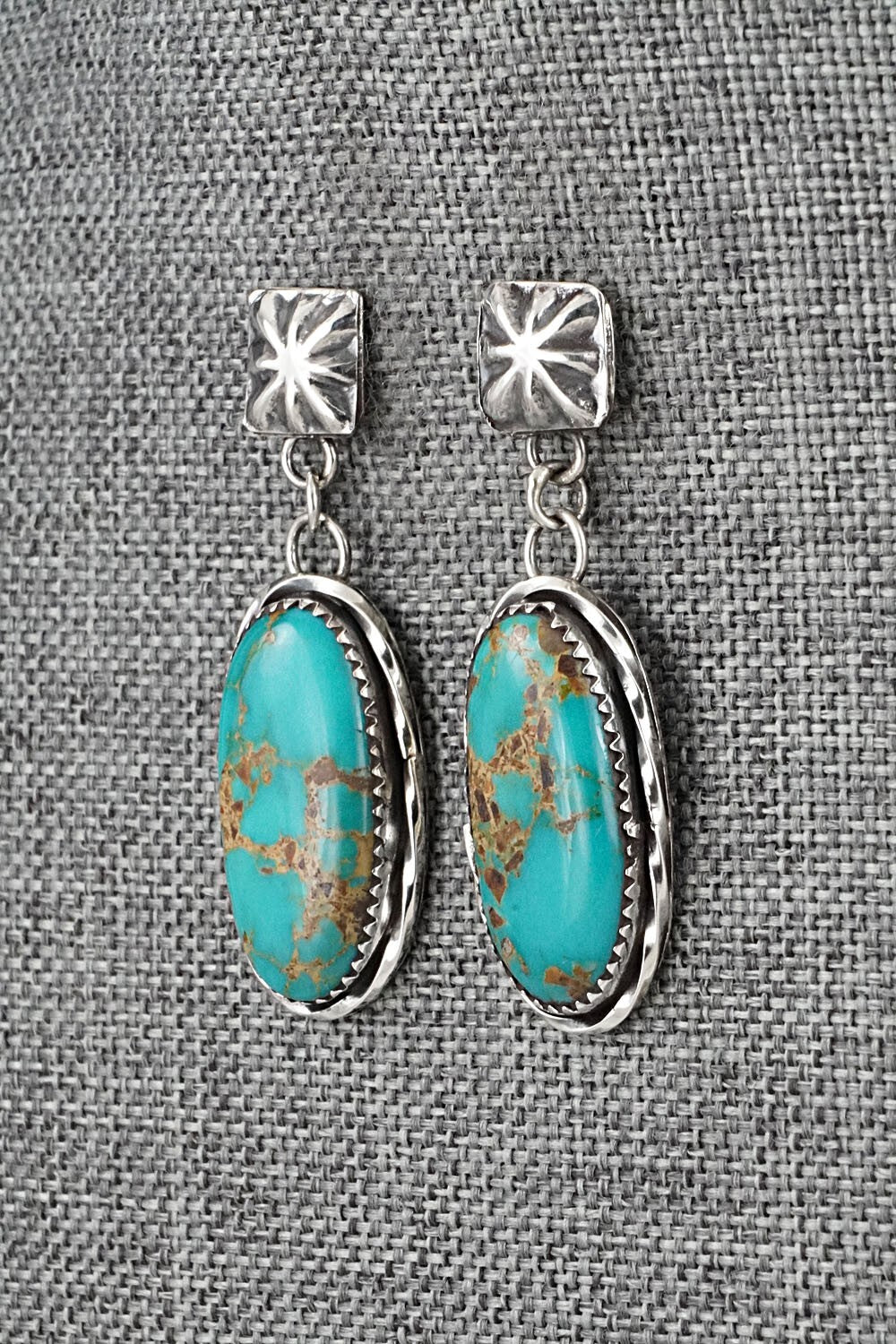 Turquoise & Sterling Silver Earrings - Ernest Hawthorne