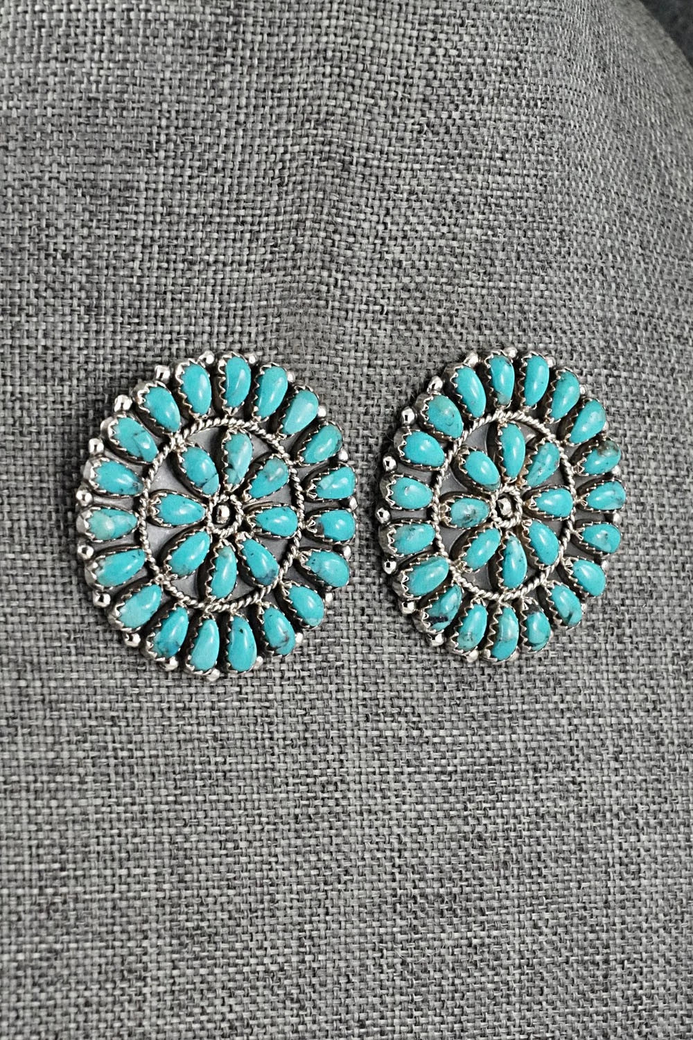Turquoise & Sterling Silver Earrings - Gerald Mitchell