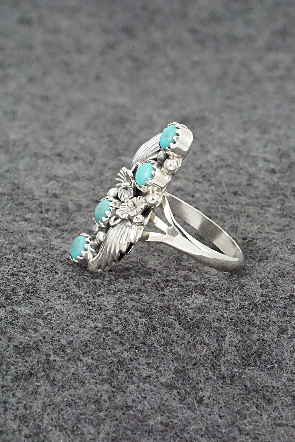Turquoise & Sterling Silver Ring - Jerryson Henio - Size 8