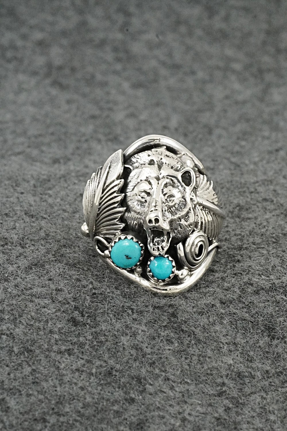 Turquoise & Sterling Silver Ring - Darrell Morgan - Size 10
