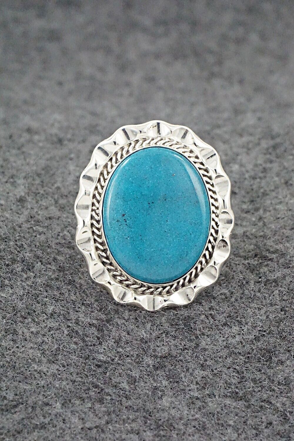 Turquoise & Sterling Silver Ring - Samuel Yellowhair - Size 6.75