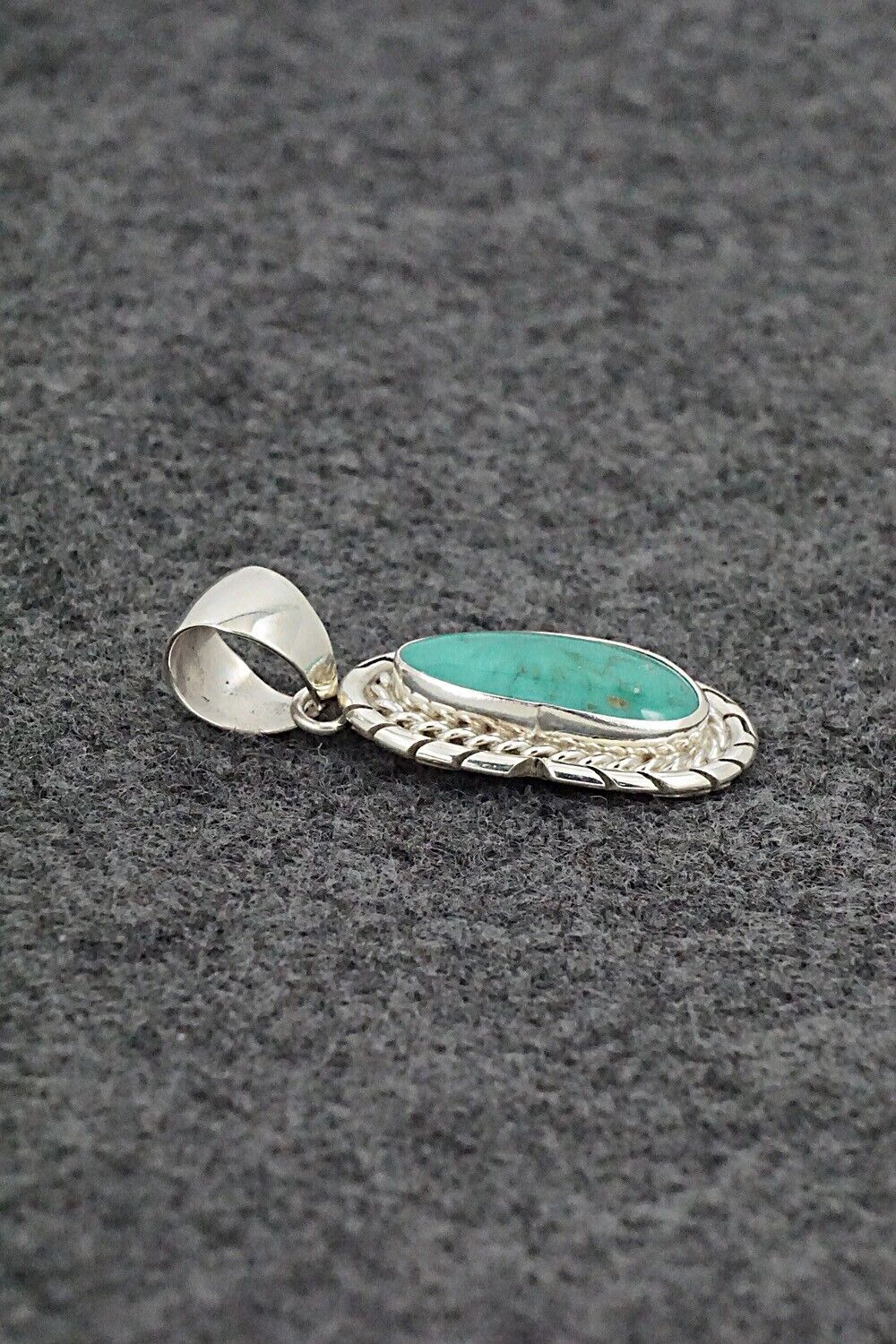 Turquoise & Sterling Silver Pendant - Johnny Frank