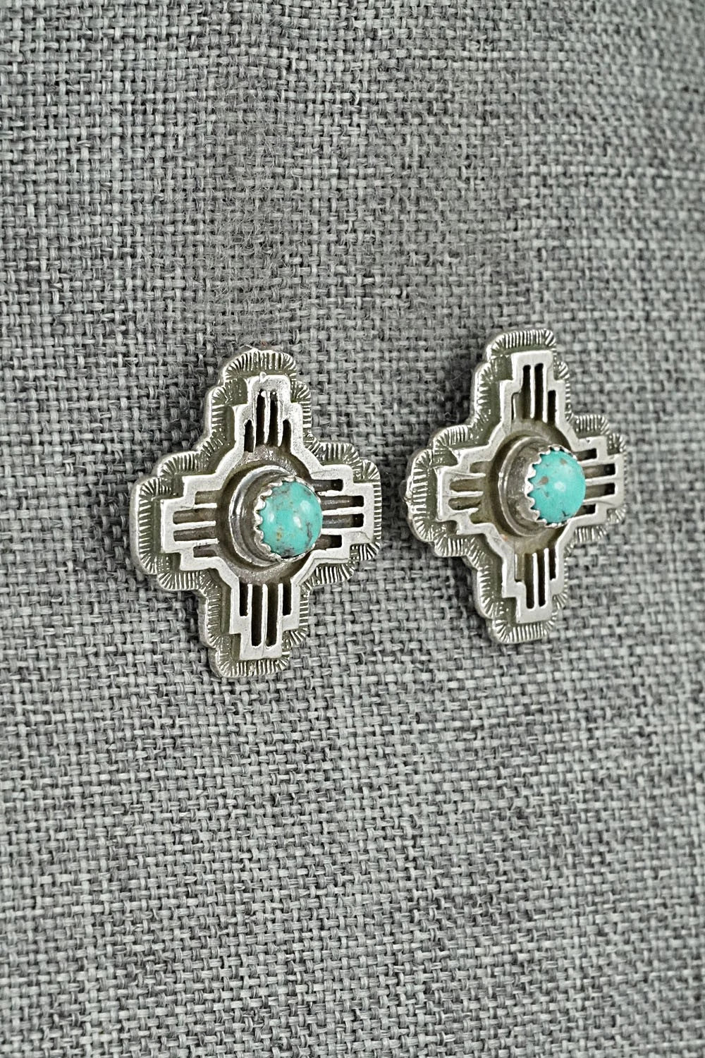 Turquoise & Sterling Silver Earrings - Robinson Martinez