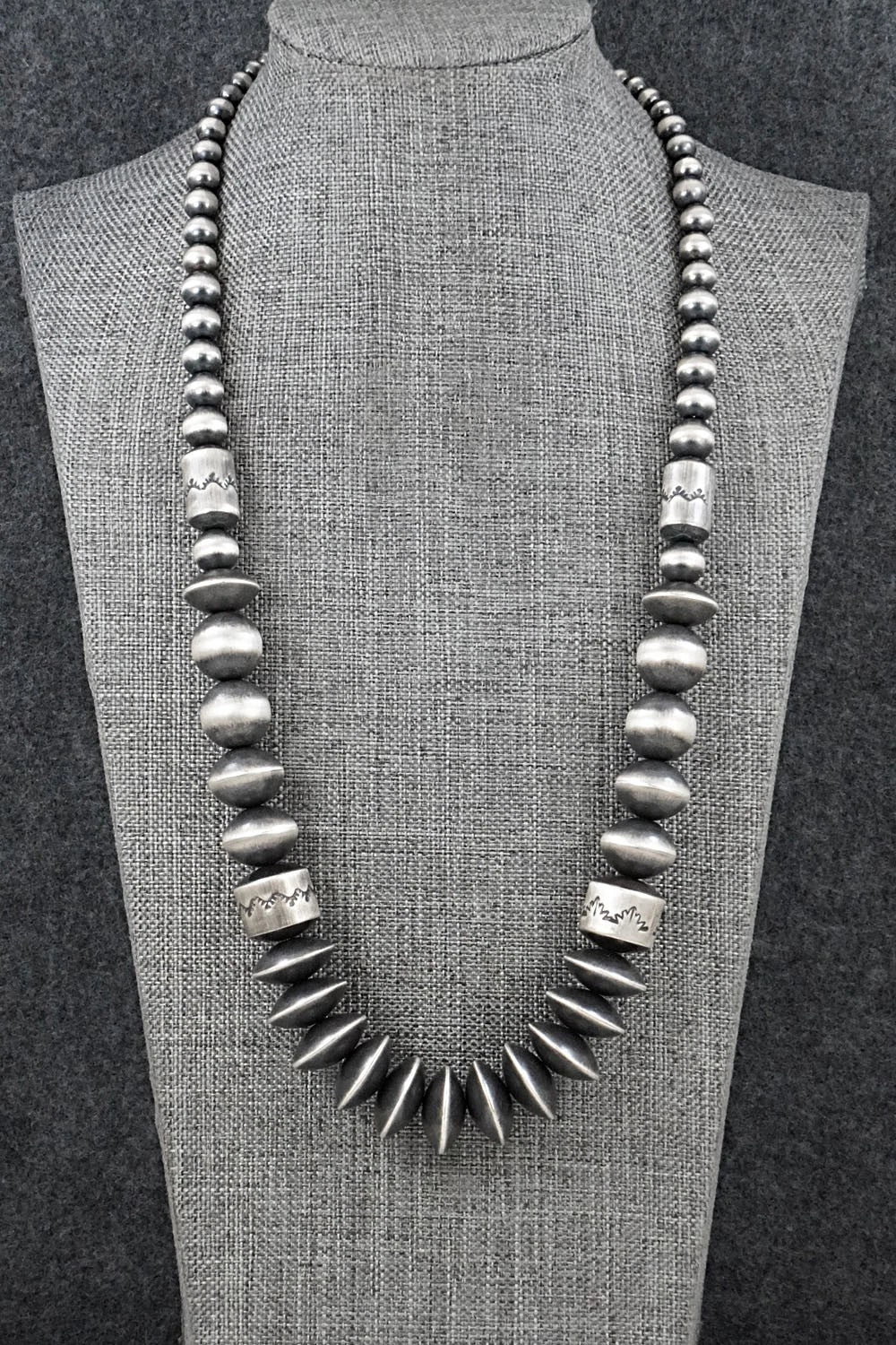 Sterling Silver Navajo Pearl Necklace 22" - Rose Martin