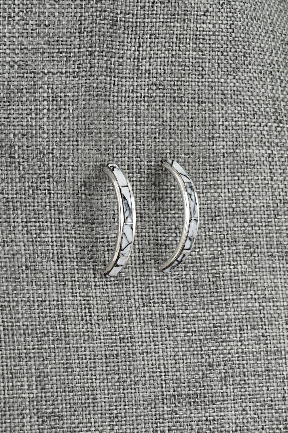 White Buffalo & Sterling Silver Earrings - Nathaniel Johnson