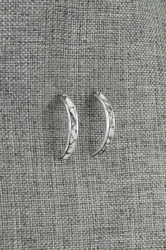 White Buffalo & Sterling Silver Earrings - Nathaniel Johnson