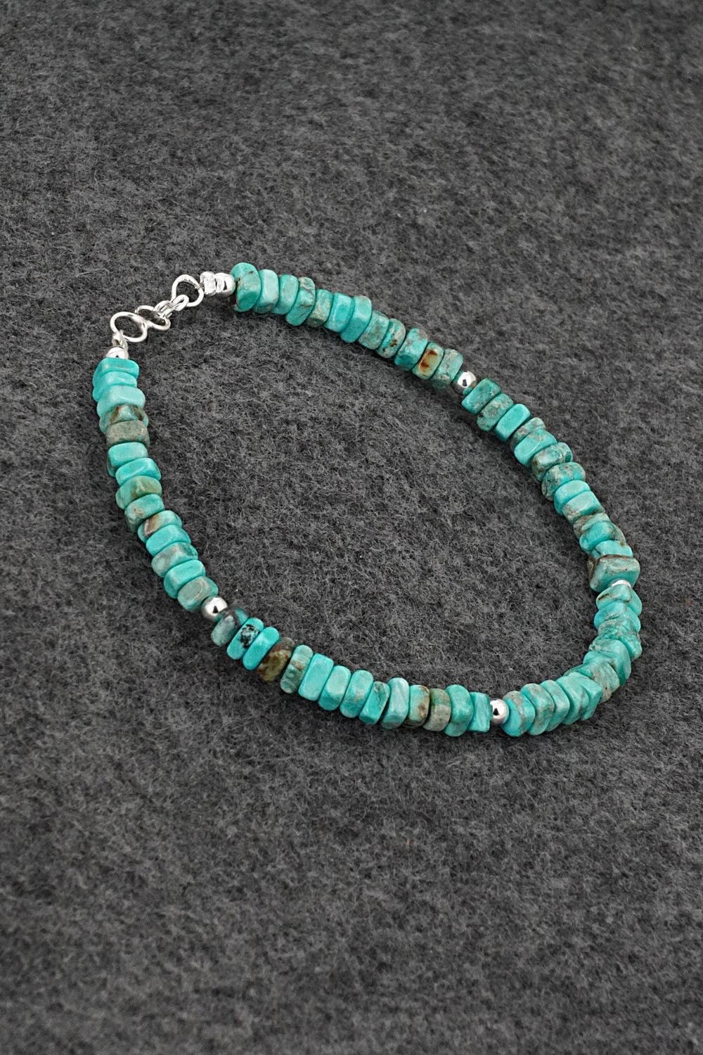 Turquoise & Sterling Silver Bracelet - Doreen Jake