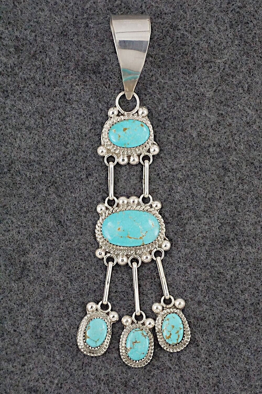 Turquoise & Sterling Silver Pendant - Kenny Calavaza