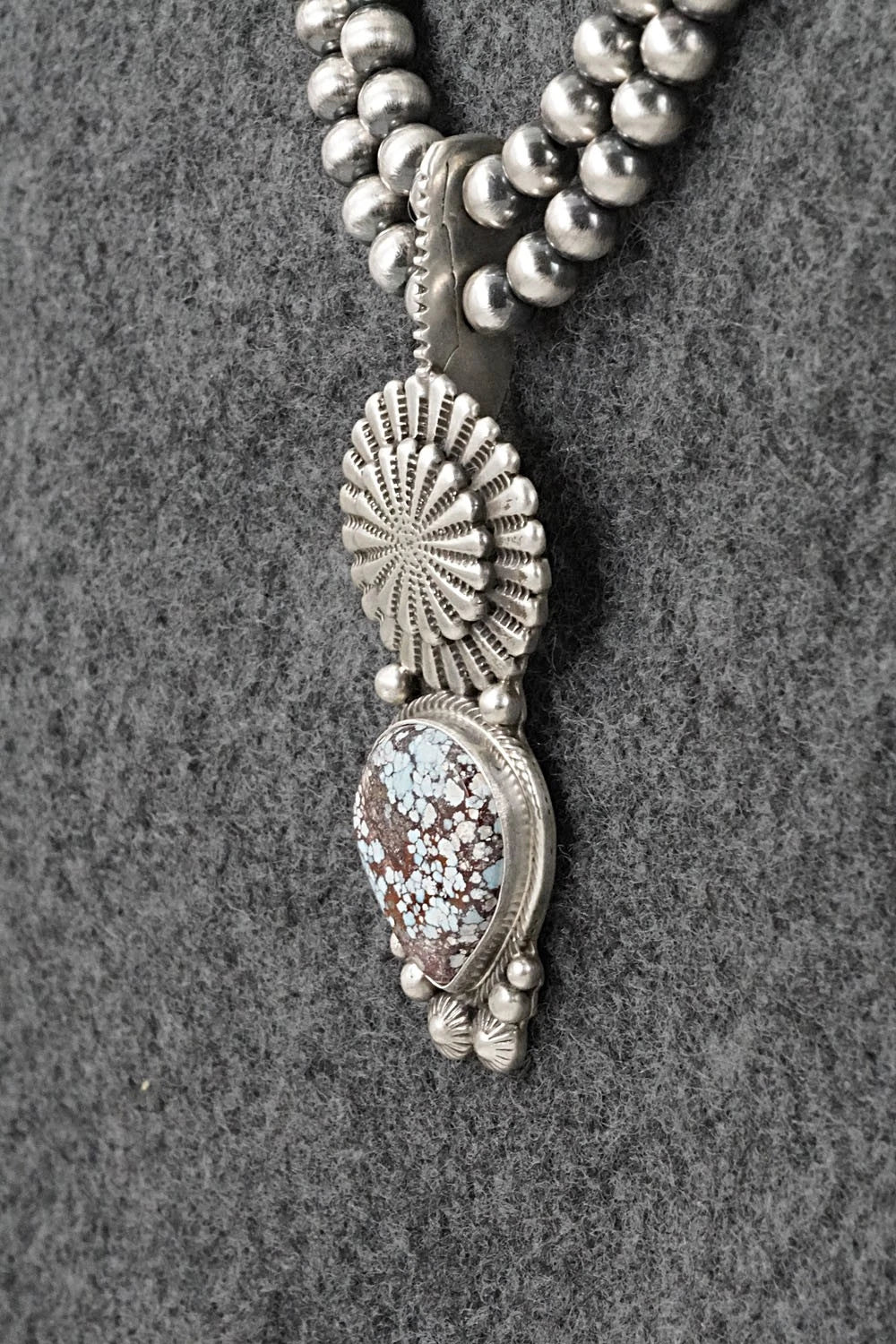Turquoise & Sterling Silver Necklace - Tom Lewis