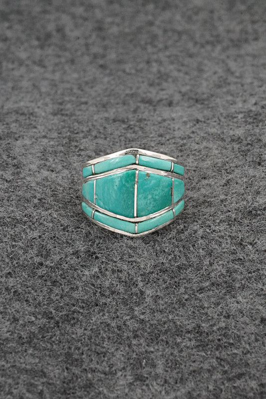 Turquoise & Sterling Silver Ring - Andrew Enrico - Size 7.5