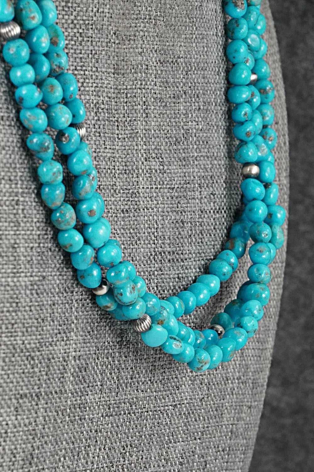 Turquoise & Sterling Silver Necklace - Theresa Skeets