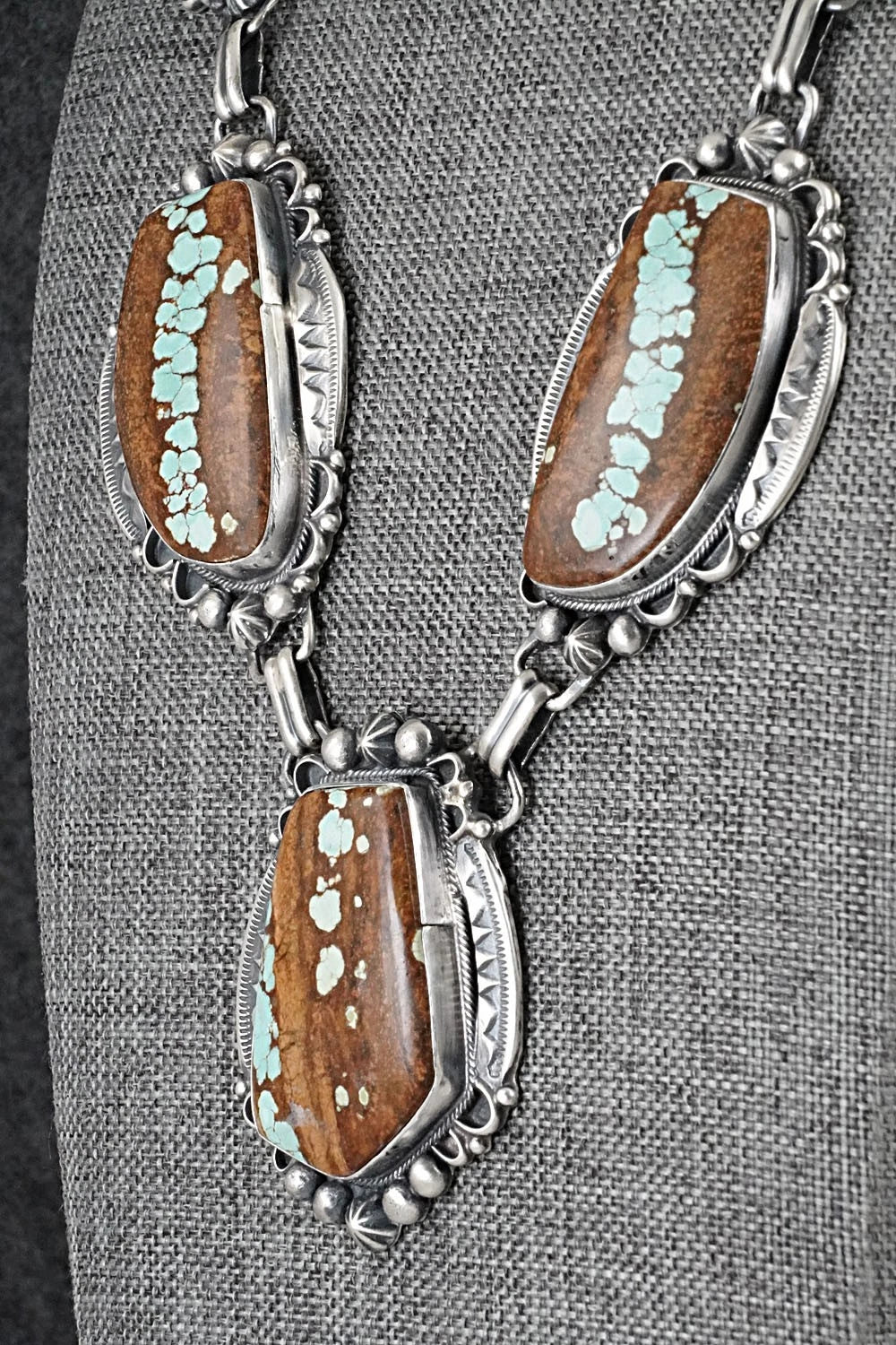 Turquoise & Sterling Silver Necklace and Earrings Set - Bob Becenti