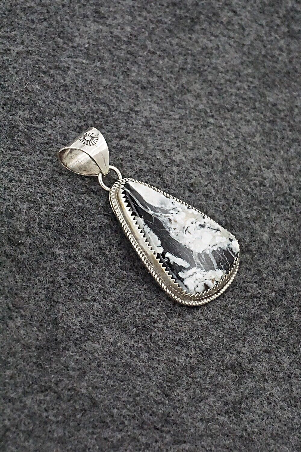 White Buffalo & Sterling Silver Pendant - Ernest Hawthorne