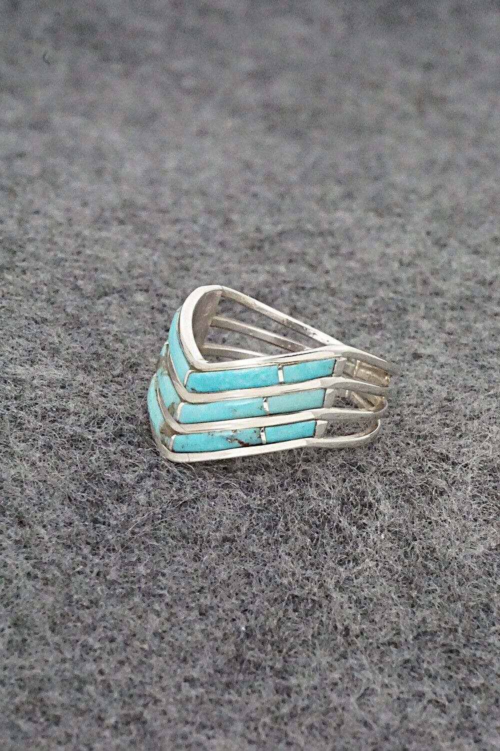 Turquoise & Sterling Silver Ring - Andrew Enrico - Size 7.5