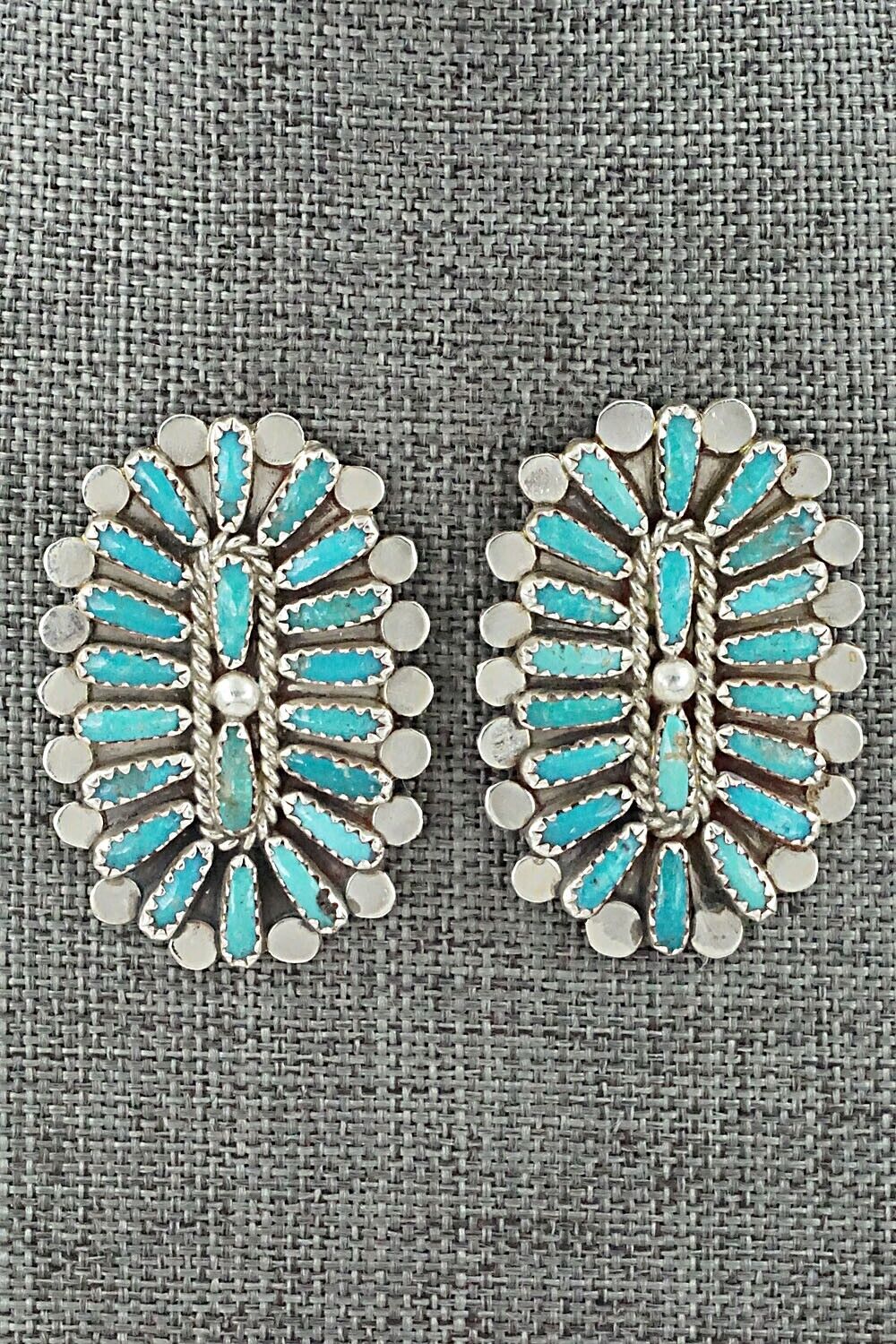 Turquoise & Sterling Silver Squash Blossom Set - Lavell Byjoe