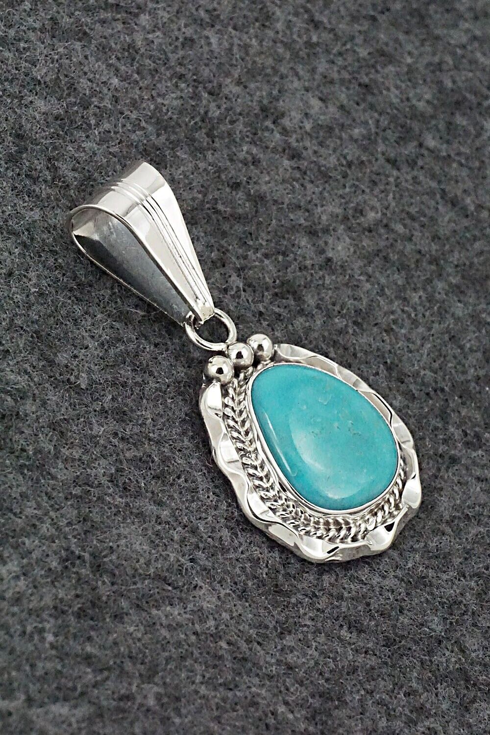 Turquoise & Sterling Silver Pendant - Samuel Yellowhair