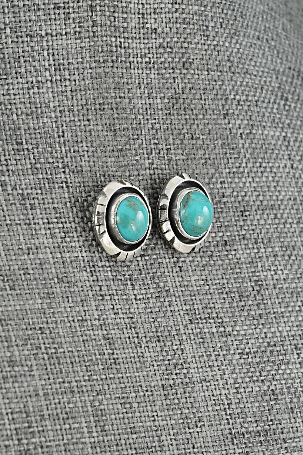 Turquoise & Sterling Silver Earrings - Amos Begay