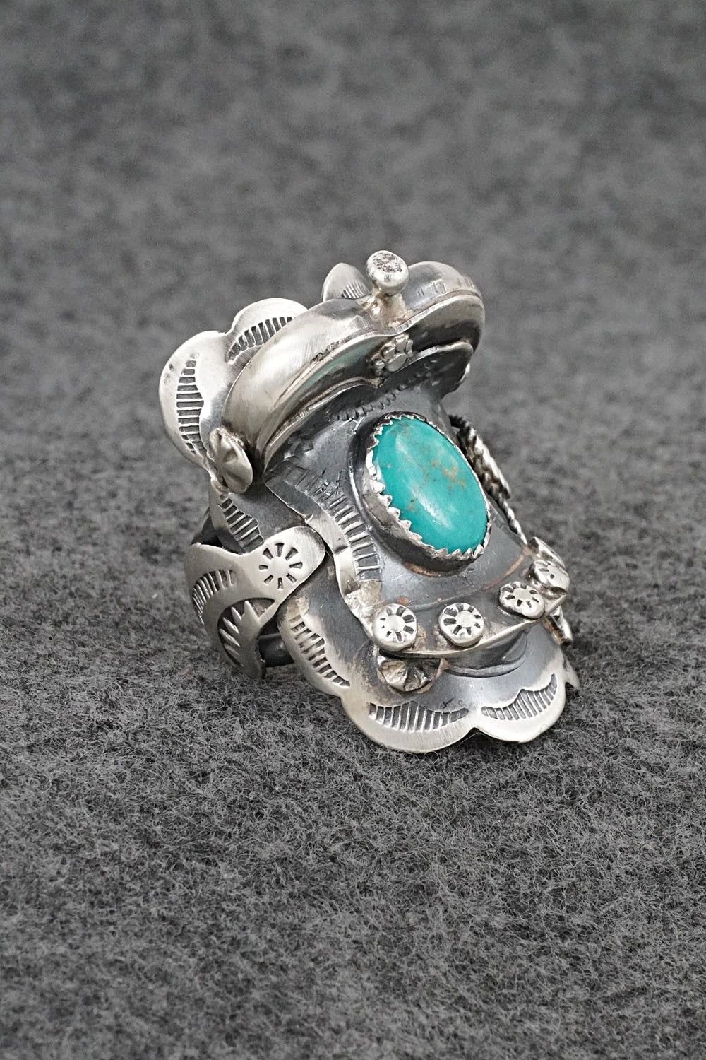 Turquoise & Sterling Silver Ring - Tim Yazzie - Size 10.5