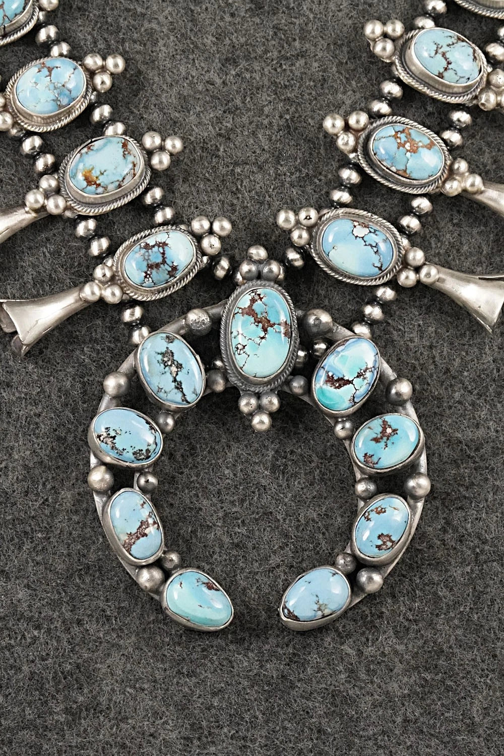 Turquoise & Sterling Silver Squash Blossom Set - Darrin Livingston