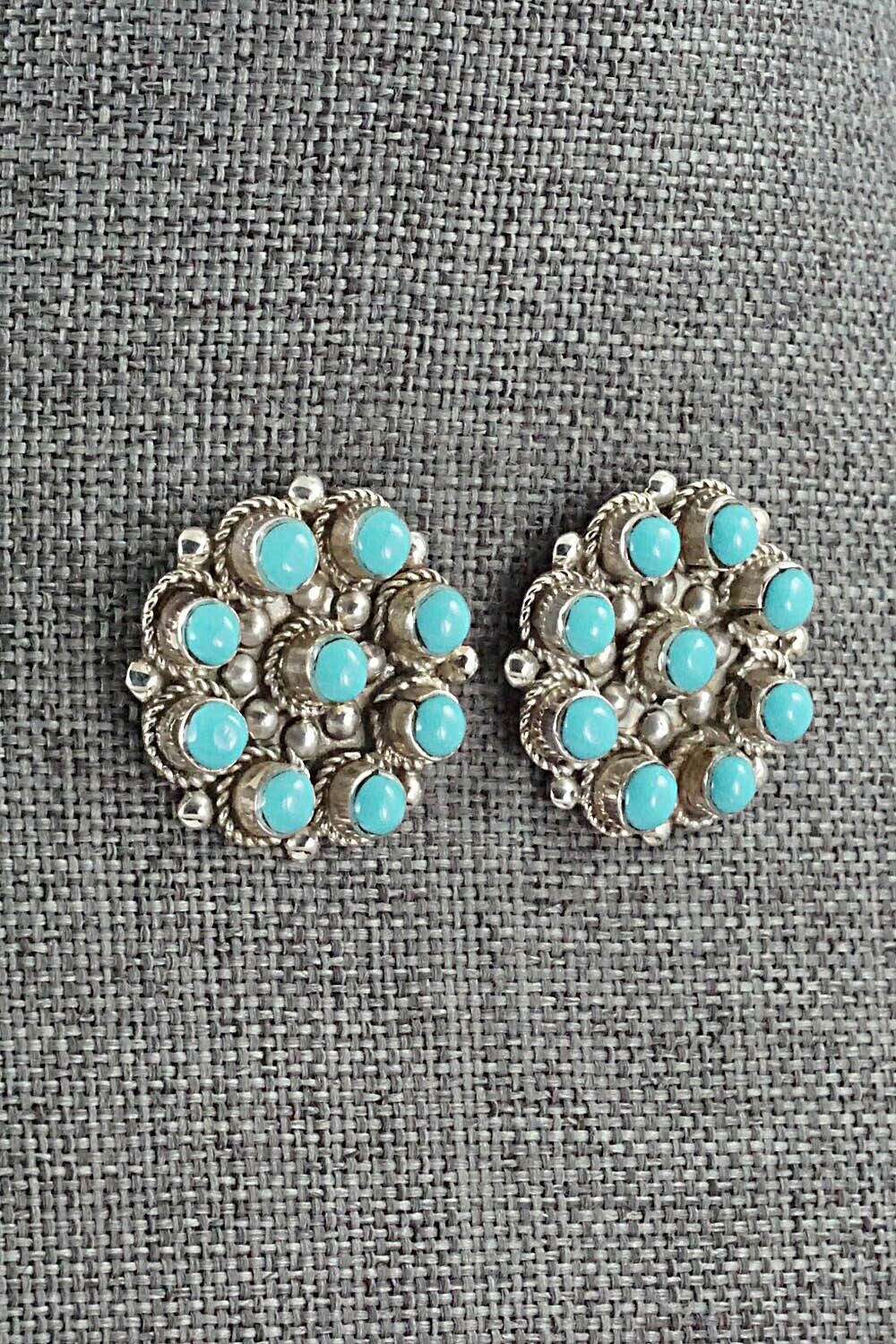 Turquoise and Sterling Silver Earrings - Terrance Panteah