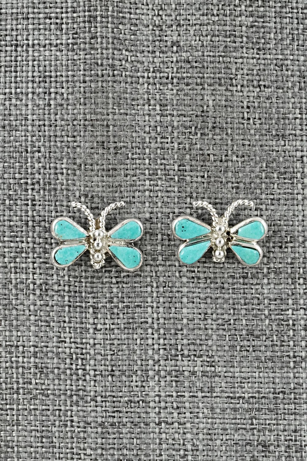 Turquoise and Sterling Silver Earrings - Gilbert Weebothee