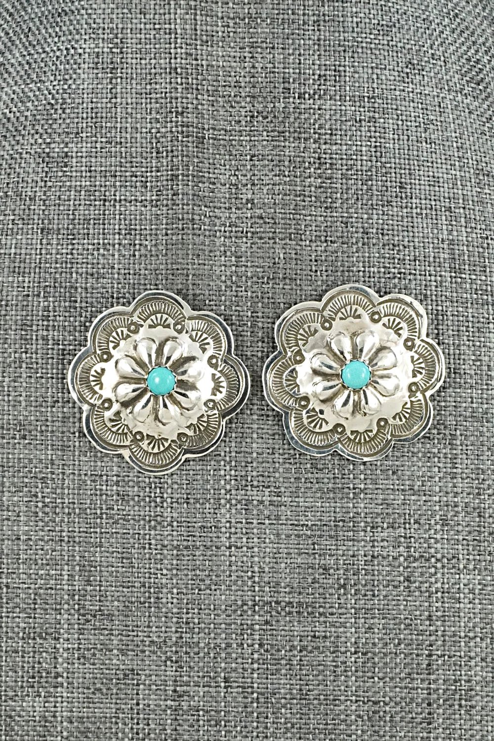 Turquoise & Sterling Silver Earrings - Charlotte Blackgoat