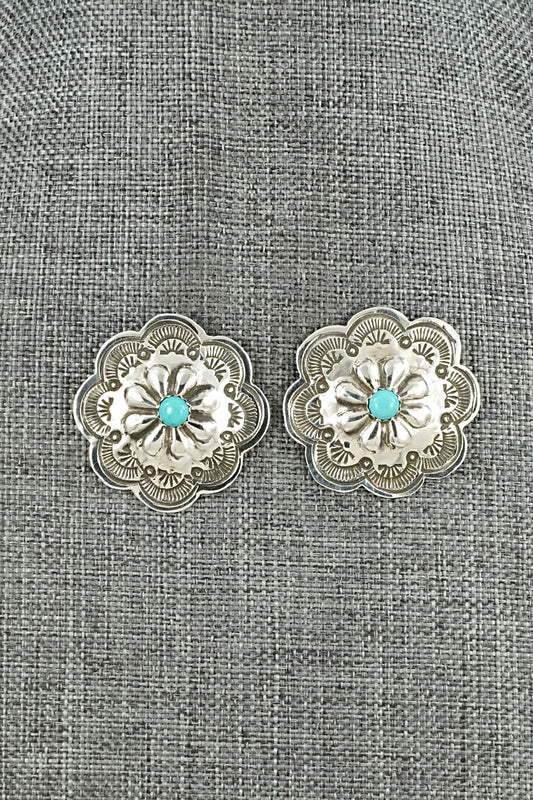 Turquoise & Sterling Silver Earrings - Charlotte Blackgoat