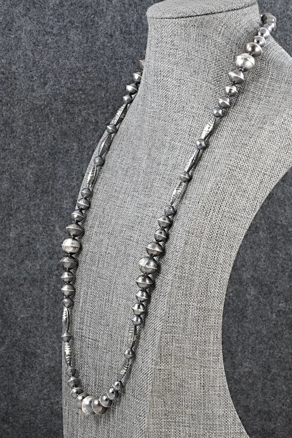 Sterling Silver Navajo Pearl Necklace 24" - Vintage