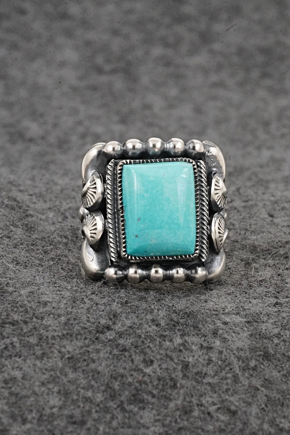 Turquoise & Sterling Silver Ring - Delbert Gordon - Size 7.5