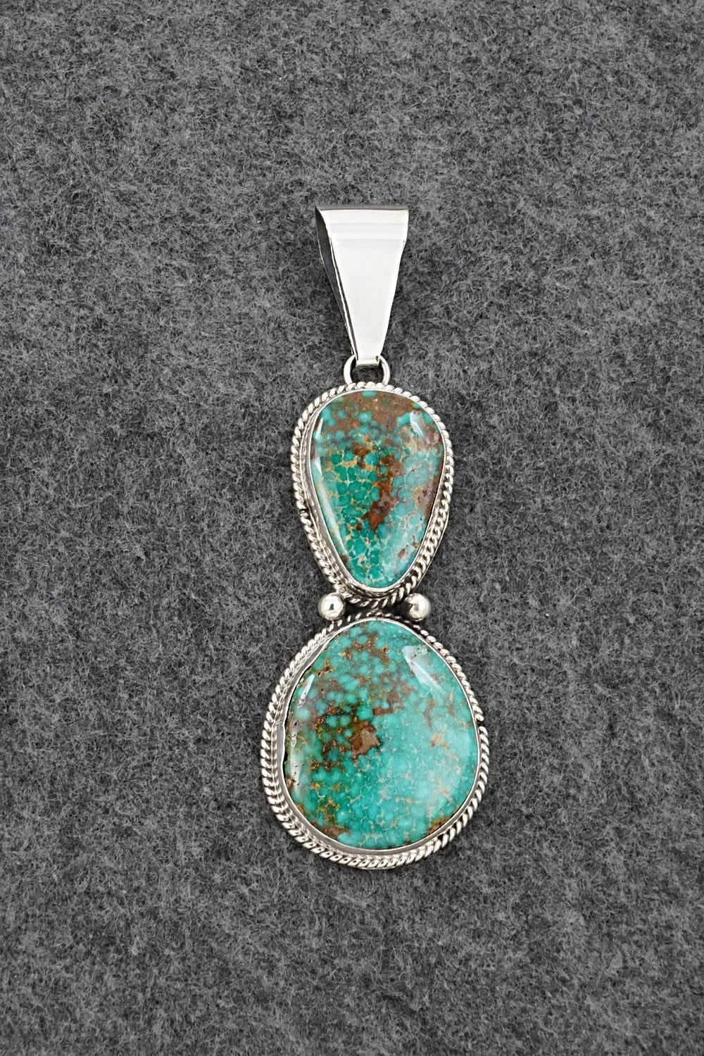 Turquoise & Sterling Silver Pendant - Eugene Gruber