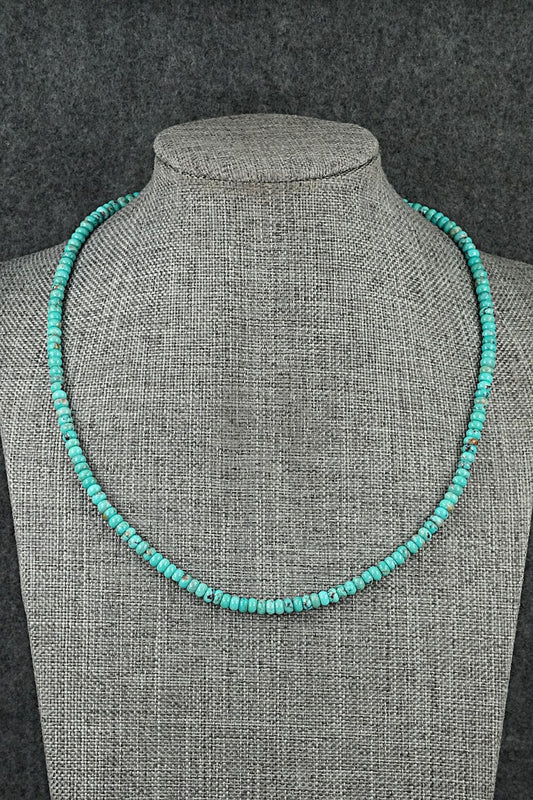 Turquoise & Sterling Silver Necklace 16" - Helen Tsosie